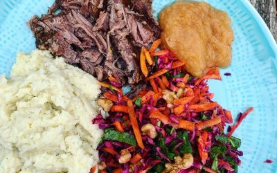 Pulled Pork with Cauliflower Mash and Apple Sauce